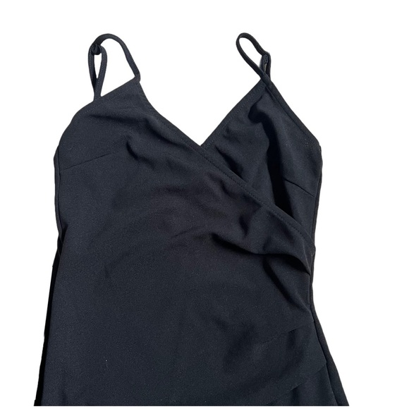 SHEIN BLACK ASYMMETRICAL HEM BODY CON WRAP DRESS SIZE EXTRA SMALL - Picture 5 of 8